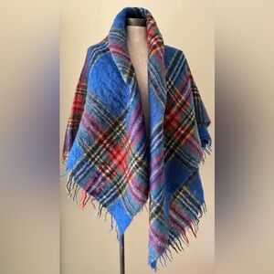 Vintage Hudson's Bay Mohair Throw Blanket | Modern McBeth Plaid Made in Scotland